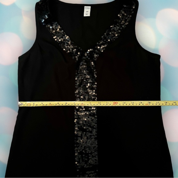 Women’s Black Sequin Flowy Blouse Sleeveless Tank Top Shirt Size S - Picture 3 of 5